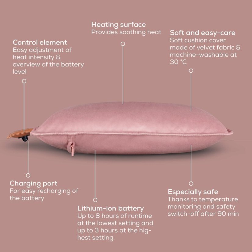 Vyhrievací vankúš BEURER HK 77 Heaty ružová