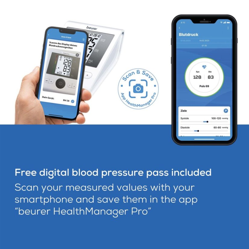Tlakomer BEURER BM 28 so sieťovým adaptérom