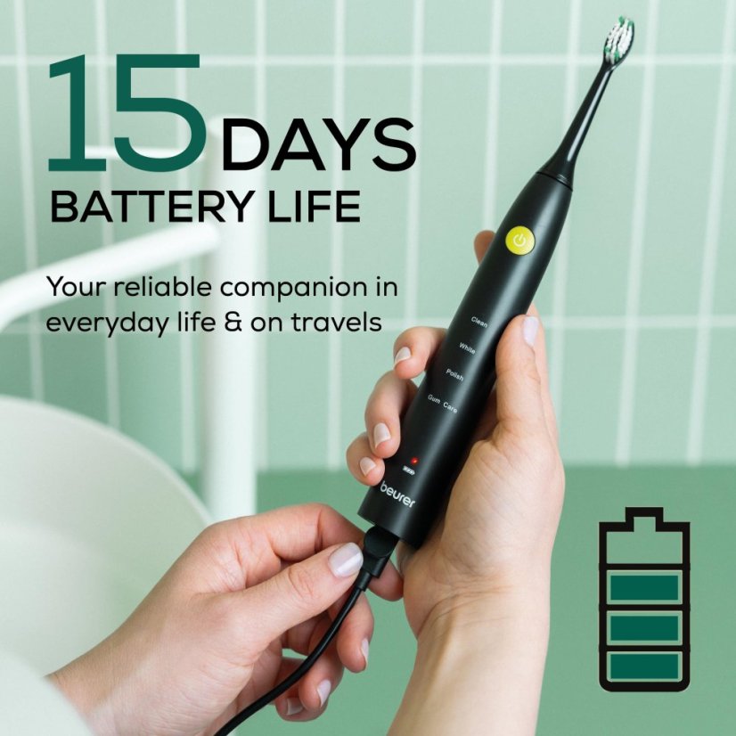 Sonická zubná kefka BEURER SC 30 Jet Black Green Planet