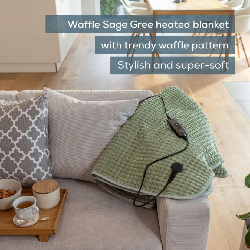 Vyhrievacia deka BEURER HD 72 Waffle Sage Green