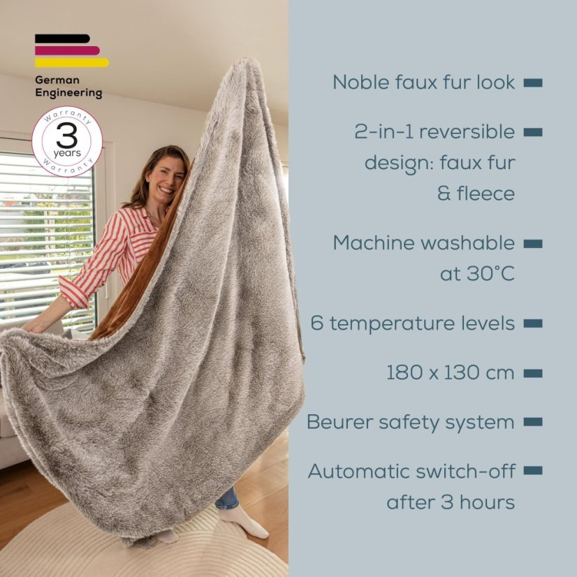 Vyhrievacia deka BEURER HD 92 Arctic Brown